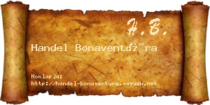 Handel Bonaventúra névjegykártya